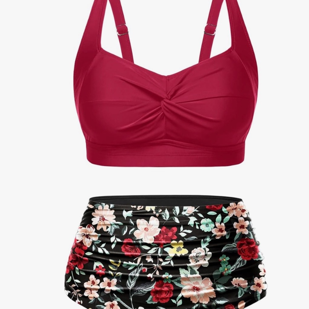 Tempt Me Women Plus Size High Waisted Bikini Set Two Piece Swimsuit